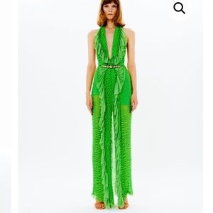 Raisa Vanessa Green Gown with Belt detailing